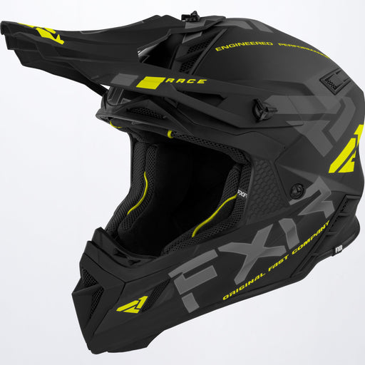 FXR Helium Race Div Helmet with D-Ring in Black/Hi Vis