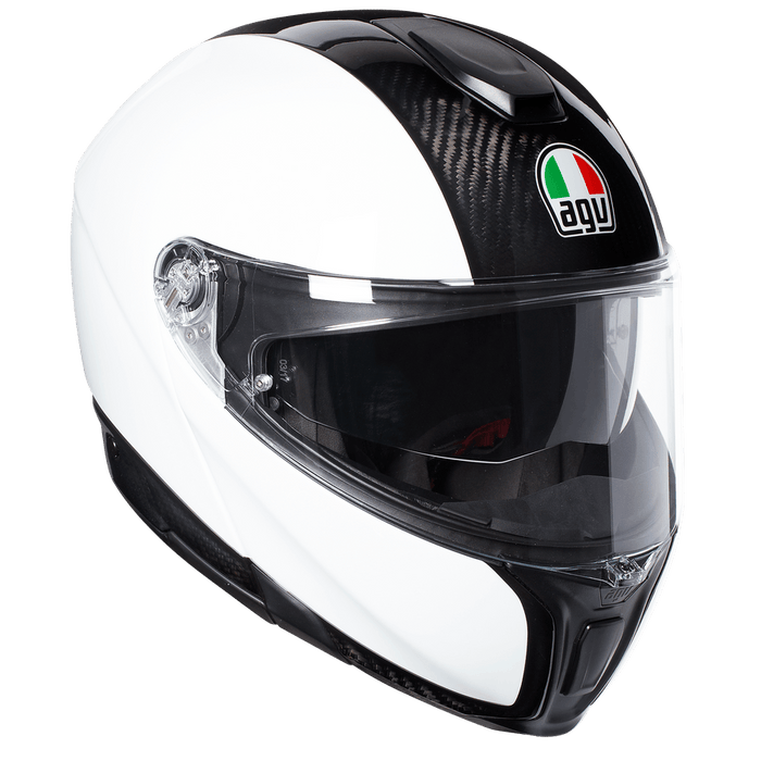 AGV Sportmodular Solid Helmet Motorcycle Helmets AGV Carbon/White XS 