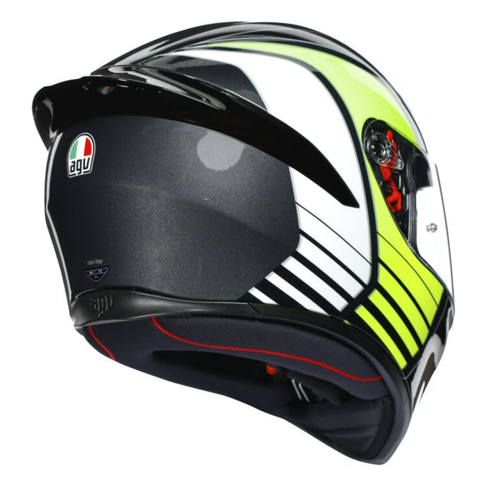 AGV K1 Power Helmet in Gunmetal/White/Green