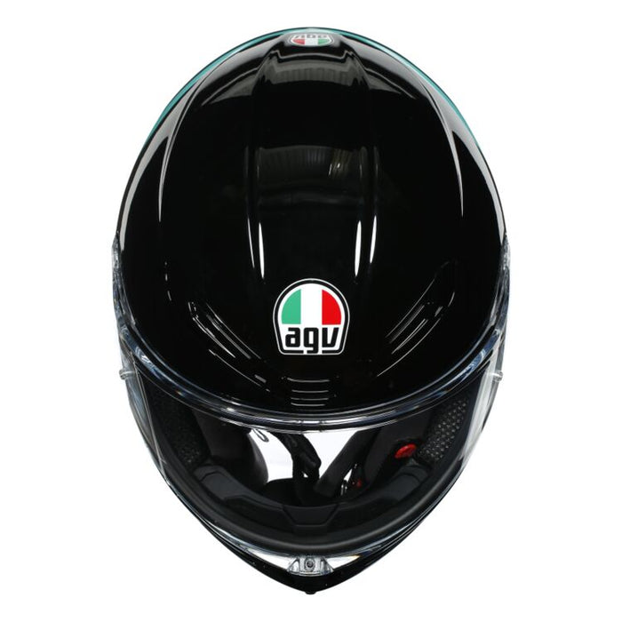 AGV K6 Minimal Helmet in Black/Pearl White/Aqua