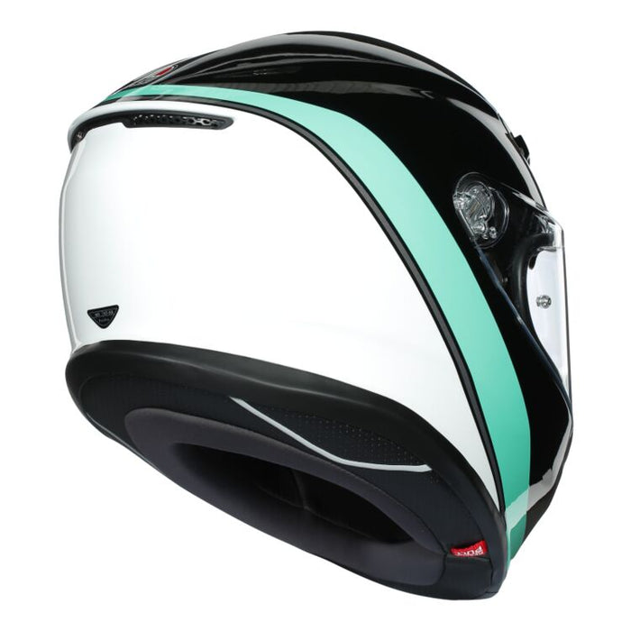 AGV K6 Minimal Helmet in Black/Pearl White/Aqua