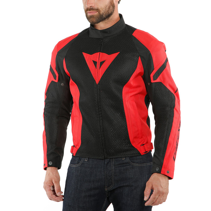 Dainese Air Crono 2 Tex Jacket in Black/Lava Red/Lava Red