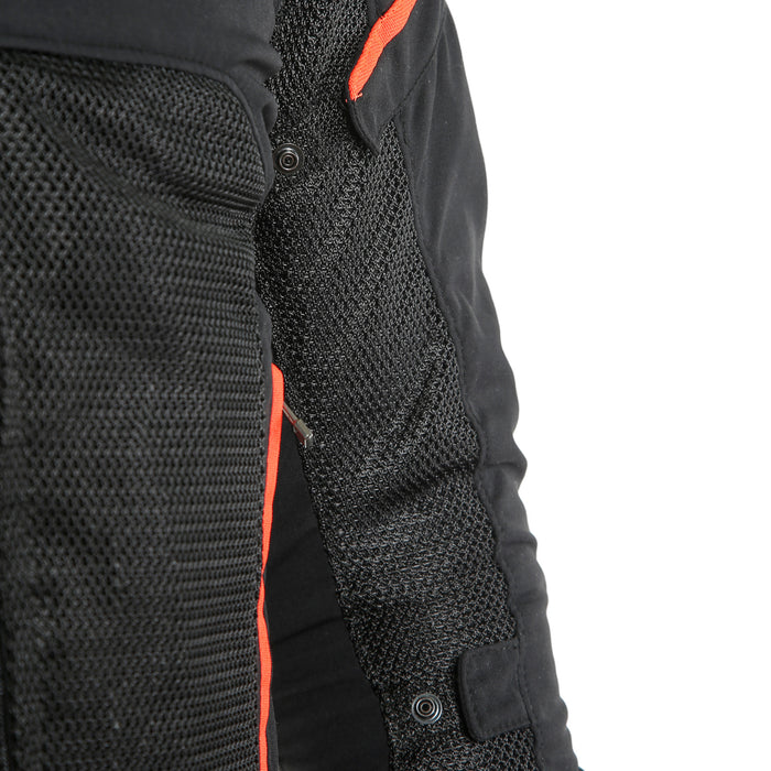 Dainese Air Frame D1 Tex Jacket in Black/White/Fluo Red