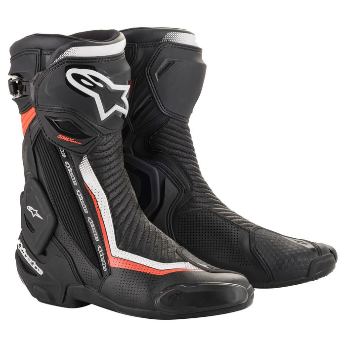 Alpinestars SMX Plus V2 Boots Men's Motorcycle Boots Alpinestars Vented Black/White/Red Fluo 41
