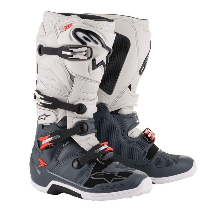 Alpinestars Tech 7 Boots - NEW COLORS! Motocross Boots Alpinestars Dark Gray/Light Gray/Fluo Red 7 