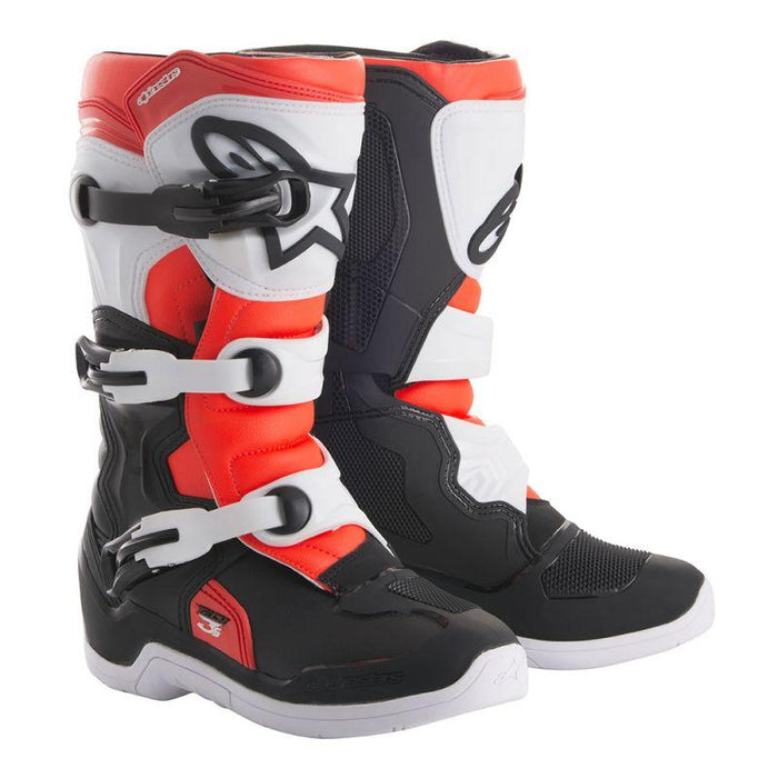 Alpinestars Youth Tech 3S Motocross/Off-Road Boots Motocross Boots Alpinestars Black/White/Fluo Red 2 