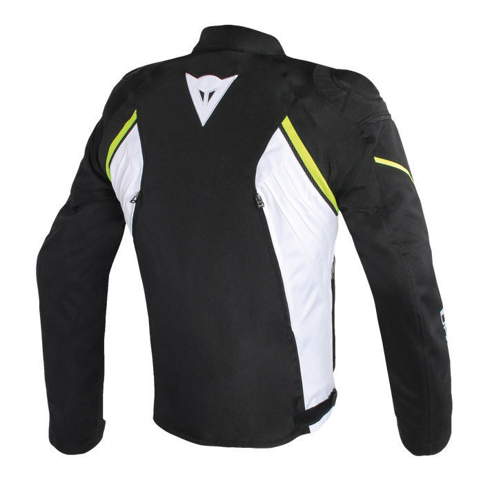 Dainese Avro D2 Tex Jacket in Black/White/Fluo Yellow