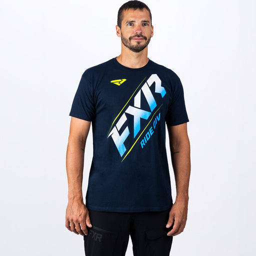 FXR CX Premium T-Shirt in Navy/Blue/Hi Vis