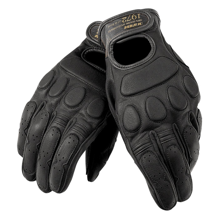 Dainese Blackjack Unisex Leather Gloves in Black/Black/Black