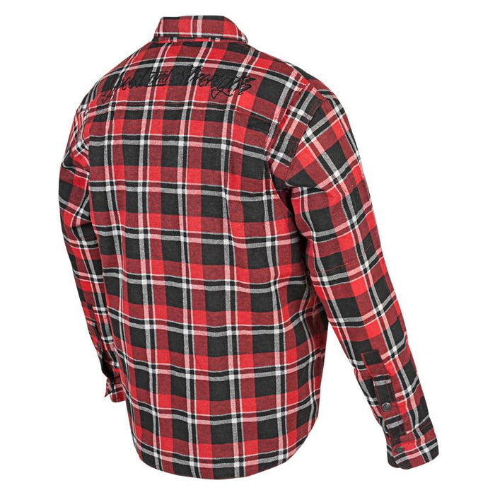 SPEED AND STRENGTH Black Nine™ Reinforced Moto Shirt in Red/Black - Back