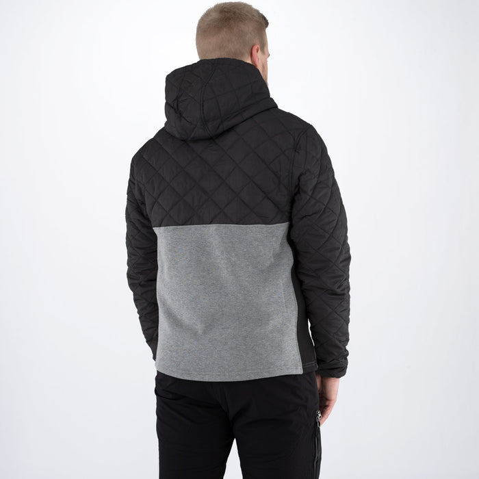 FXR Tracker Quilted Pullover Hoodie in Black/Grey Heather
