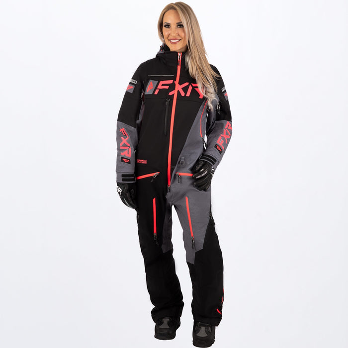 FXR Ranger Instinct Lite Women's Monosuit in Black/Seafoam/Elec Pink