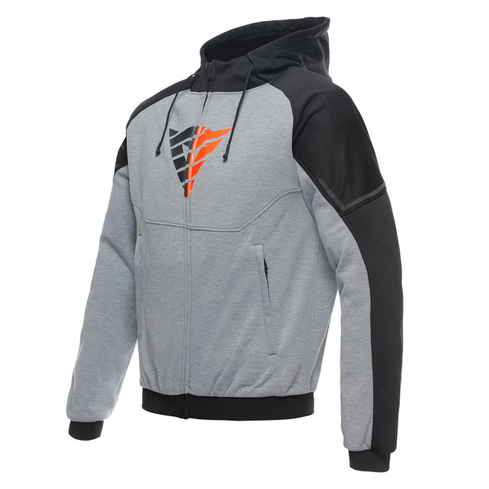 Daemon-X Safety Hoodie Full Zip in Gray/Black/Fluo Red