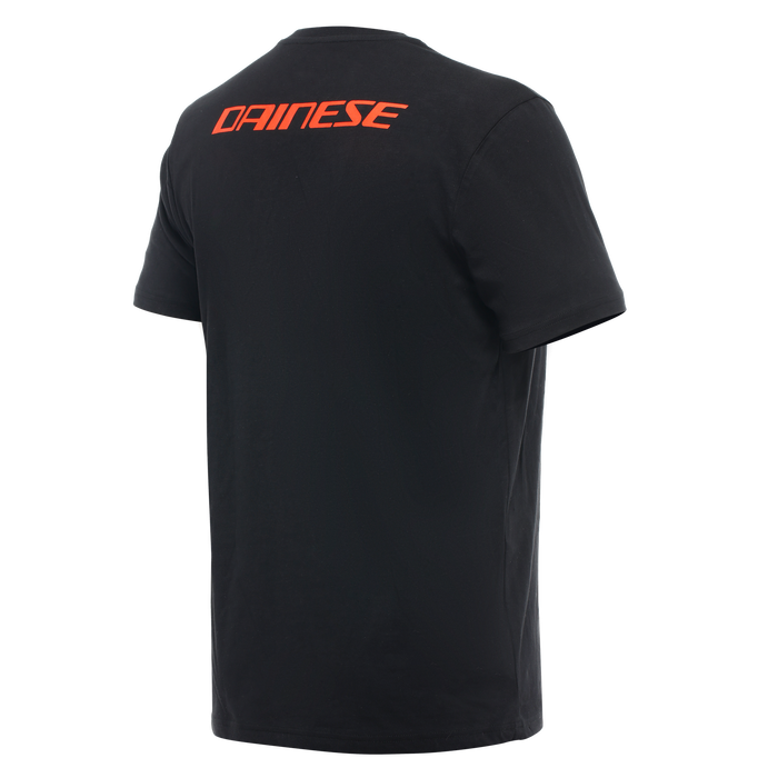 Dainese T-shirt Logo in Black/Fluo Red