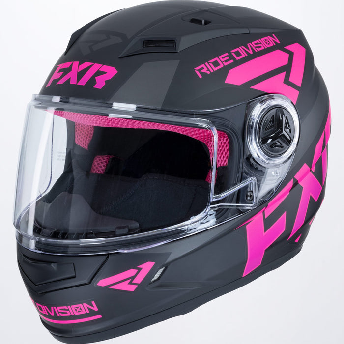 FXR Nitro Youth Core Helmet in Black/Elec Pink