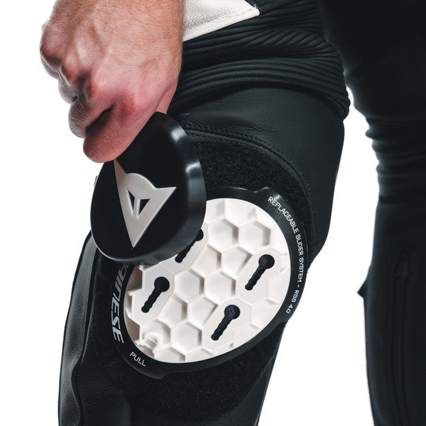 Dainese Delta 4 Leather Pants in Black/White