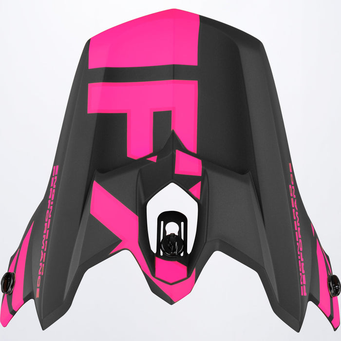 FXR Torque Team Helmet Peak in Black/Pink