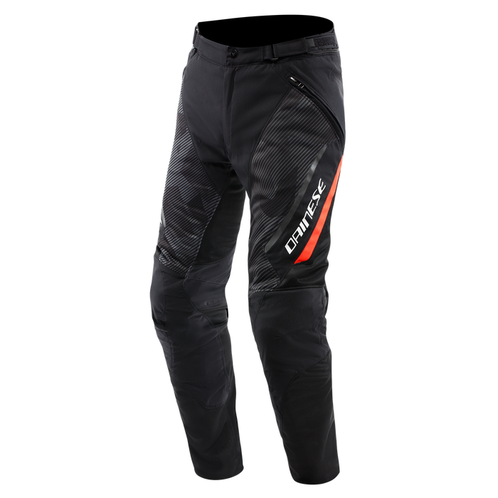 Dainese Drake 2 Super Air Tex Pants in Black/Anthracite/Fluo Red