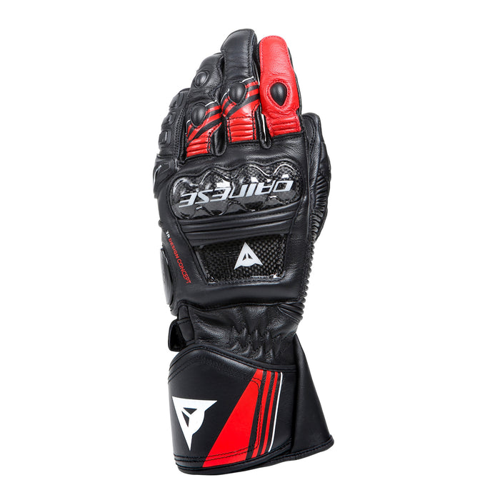Dainese Druid 4 Leather Gloves in Black/Red/White
