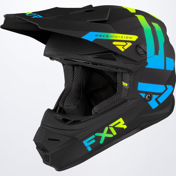 FXR Legion Youth Helmet in Black/Blue/Hi Vis