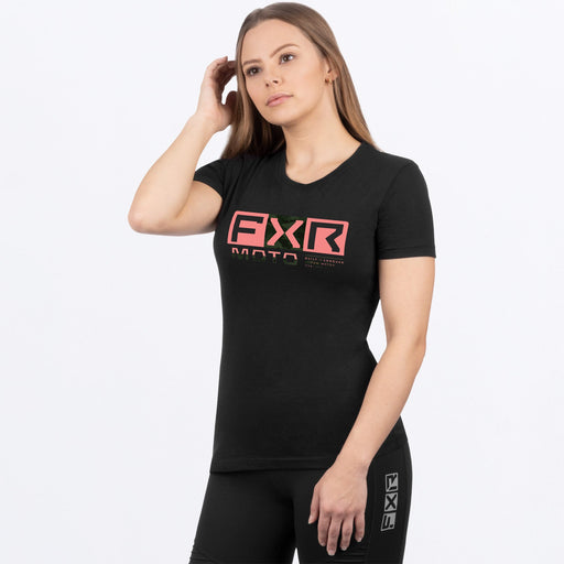 FXR Moto Premium Women's T-shirt in Black/Army Camo