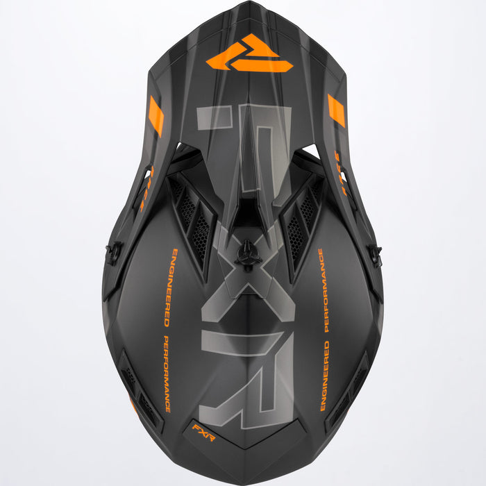 FXR Helium Race Div Helmet with D-Ring in Black/Orange