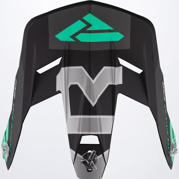 FXR Clutch Evo Helmet Peak in Black/Mint