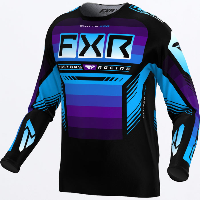 FXR Clutch Pro MX Jersey in Black/Purple/Blue