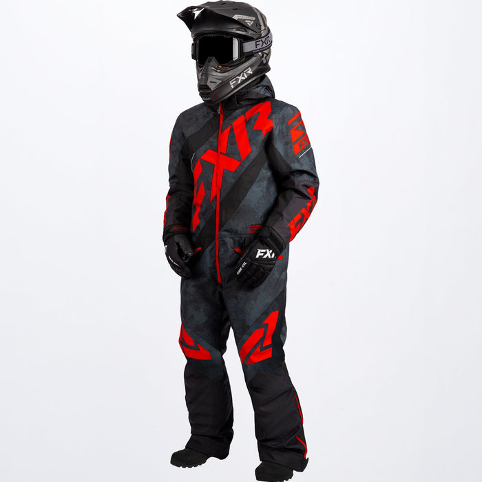 FXR CX Child Monosuit in Black Camo/Lava