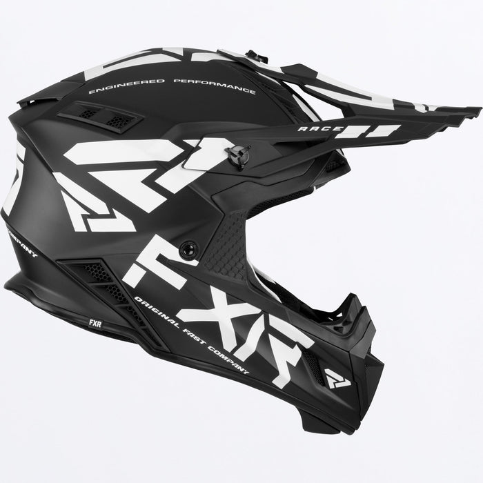 FXR Helium Race Div Helmet with D-ring in Black/White