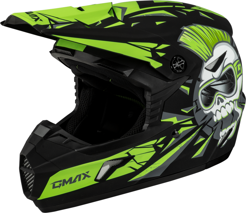 GMAX MX-46Y Unstable Youth MX Helmet in Black/Green