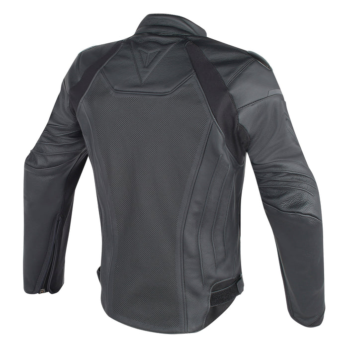 Dainese Fighter Perforated Leather Jacket in Black/Black 2022