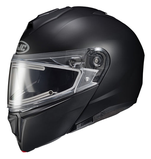 HJC i90 Snow Solid Helmets with Dual-Lens Electric Shield in Semi-Flat Black