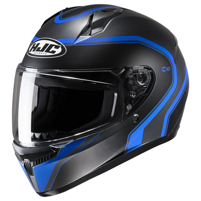 HJC C10 Elie Youth Motocross Helmet in Semi-flat Black/Blue