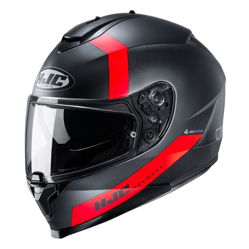 HJC C70 Eura Helmet in Semi-Flat Black/Red
