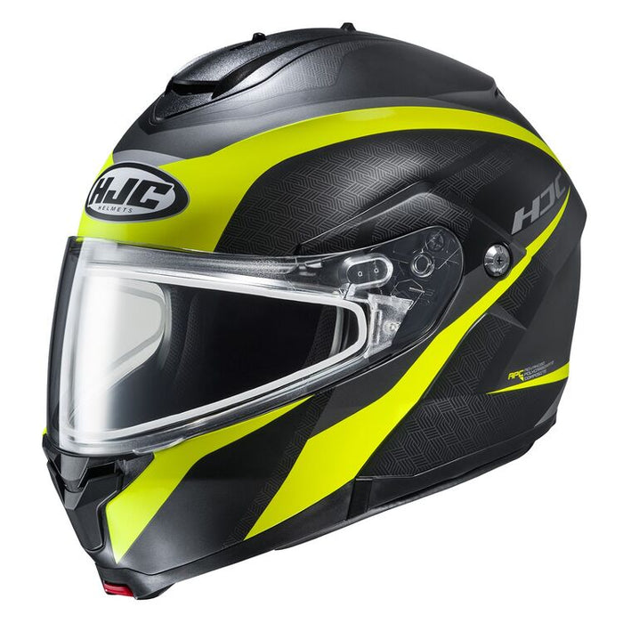 HJC C91 EC Taly Helmet in Semi-flat Black/Hi-Viz Yellow 2022