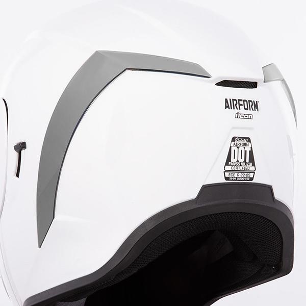 Icon Airform Rear Spoilers Motorcycle Helmets Icon RST Silver 
