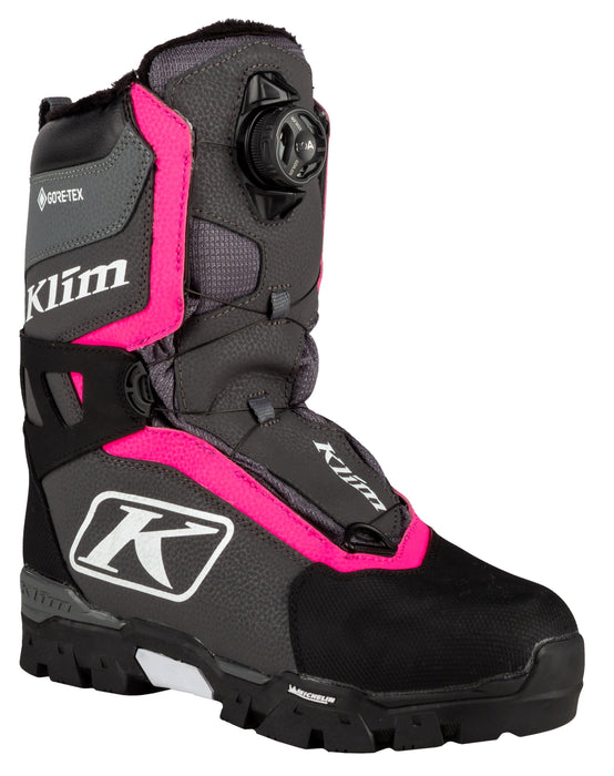 KLIM Aurora GTX BOA Boots - REDESIGNED! Women's Snowmobile Boots Klim Knockout Pink 5 