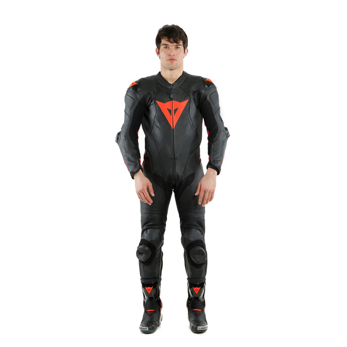 Dainese Laguna Seca 5 One Piece Perf. Suit in Black/Fluo Red