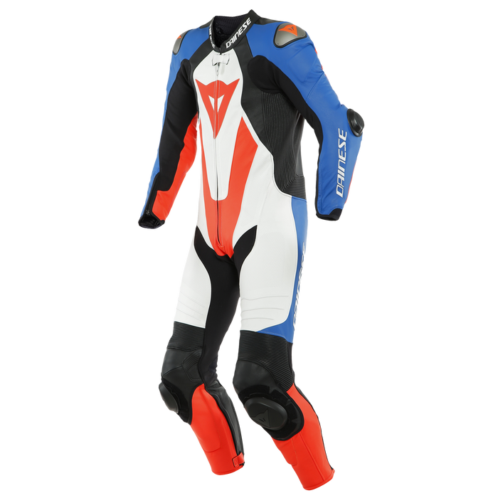Dainese Laguna Seca 5 One Piece Perf. Suit in White/Light-Blue/Black/Fluo-Red