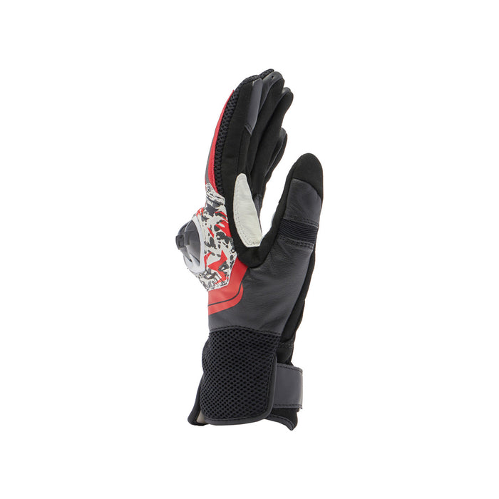 Dainese Mig 3 Unisex Leather Gloves in Black/Red Spray/White