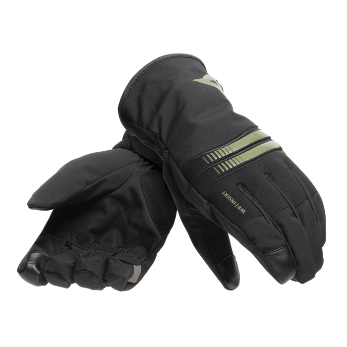 Dainese Plaza 3 D-Dry Gloves in Black/Bronze Green