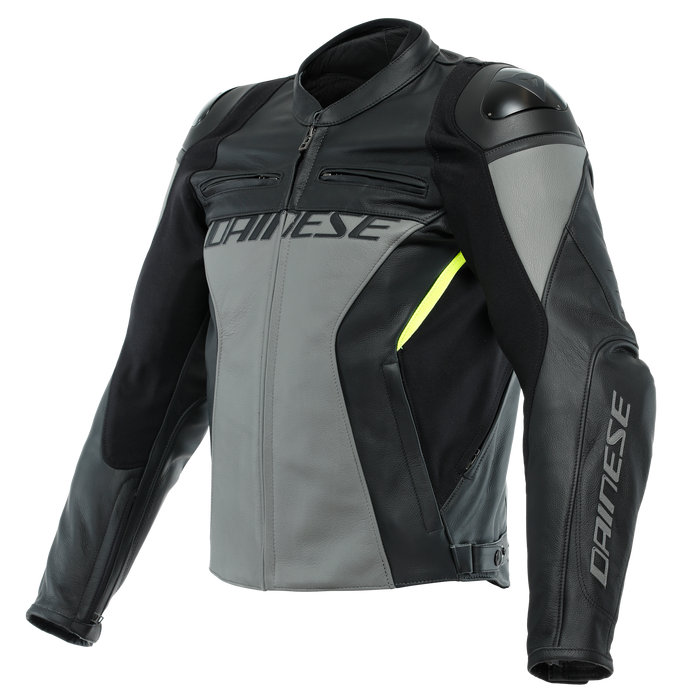 Dainese Racing 4 Leather Jacket in Charcoal/Black