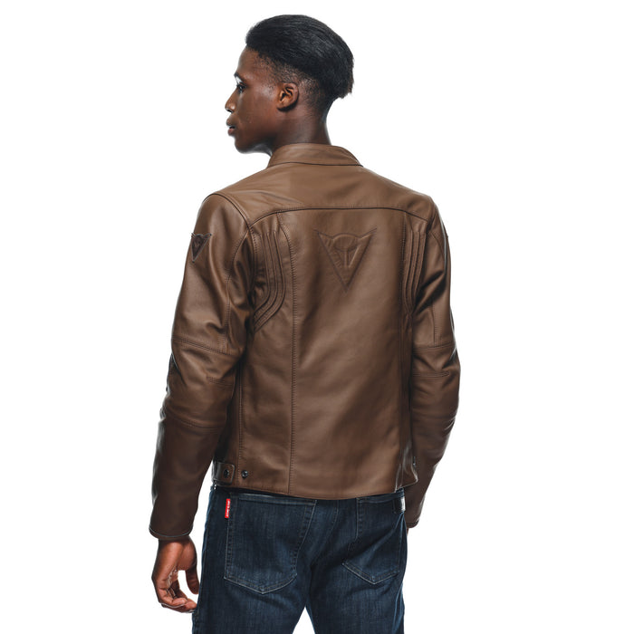 dainese tobacco jacket Motorcycle Skin Merak Leather Jacket Brown TG 58 Chest protectors Razon 2 Leather Jacket