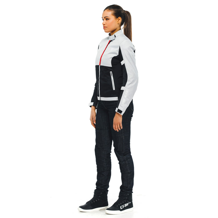 Dainese Risoluta Air Tex Lady Jacket in Glacier Grey/Lava Red