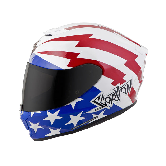 Scorpion Helm EXO-R420 Tracker Snell/Dot in Red/White/Blue Motorcycle Helmets Scorpion 