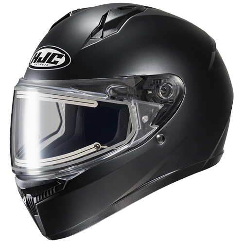 HJC C10 Solid With Dual-Lens Electric Shield Youth Motocross Helmet 2023 in Semi-Flat Black
