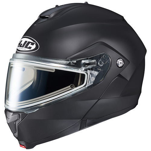 HJC C10 Solid With Dual-Lens Electric Shield Snow Helmet in Semi-flat Black