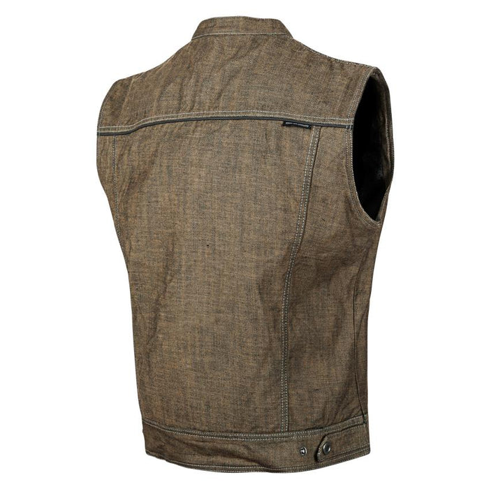 SPEED AND STRENGTH Soul Shaker™ Denim Vest in Brown - Back