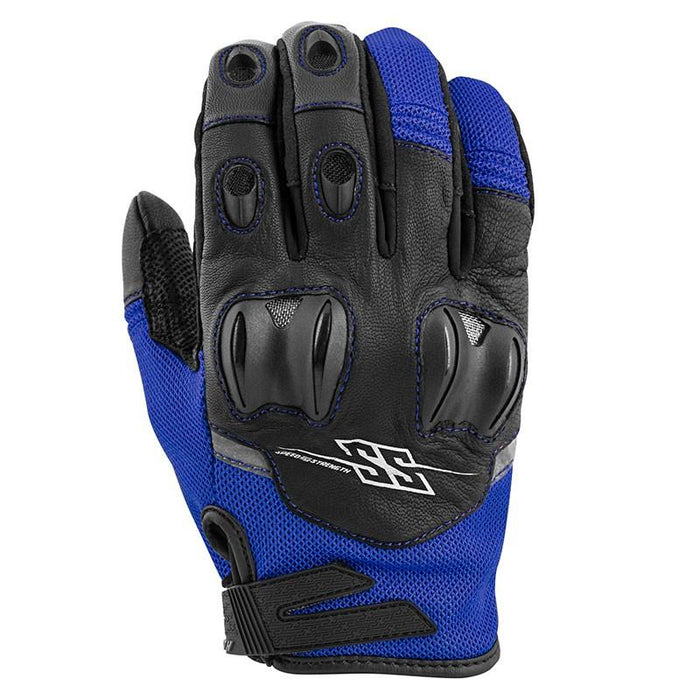 SPEED AND STRENGTH Power and The Glory™ Leather/Mesh Gloves Men's Motorcycle Gloves SPEED AND STRENGTH Blue S 